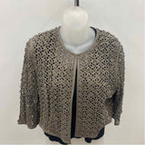 Per Se Women's Size M Taupe Laser Cut Jacket