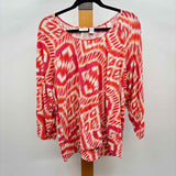Chico's Women's Size XL Orange Tie Dye Long Sleeve Shirt