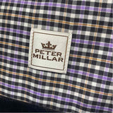 peter millar Men's Size XL Black Cotton Checkered Long Sleeve Shirt