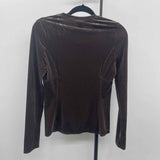 Fabletics Women's Size S Brown Textured Long Sleeve Shirt