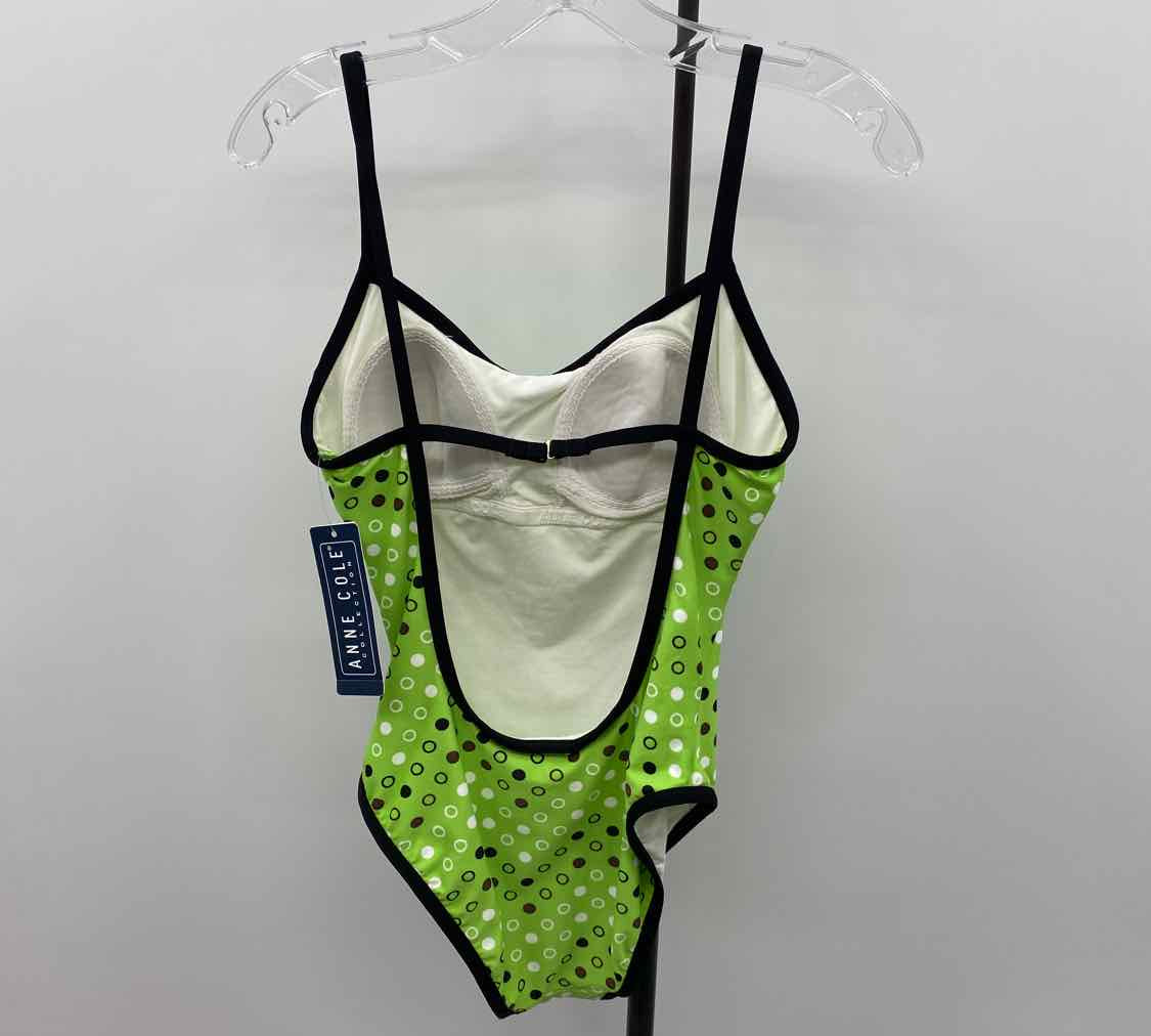 Anne Cole Women's Size 10 Green dotted Swimsuit - 1 Piece