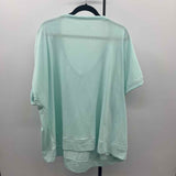 LIVI active Women's Size 4X Light Green Textured Short Sleeve Shirt