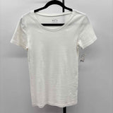 J Crew Women's Size S White Solid Short Sleeve Shirt