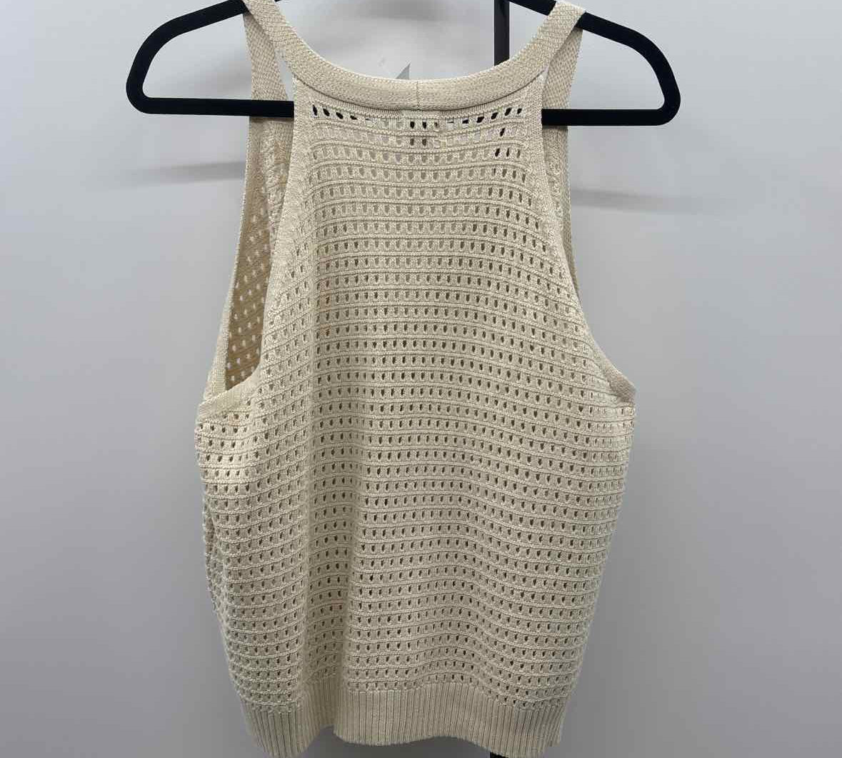 a new day Women's Size XXL Ivory Open Weave Tank
