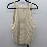 a new day Women's Size XXL Ivory Open Weave Tank