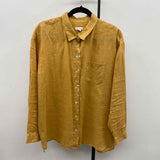 JJill Women's Size L Mustard Yellow Solid Long Sleeve Shirt