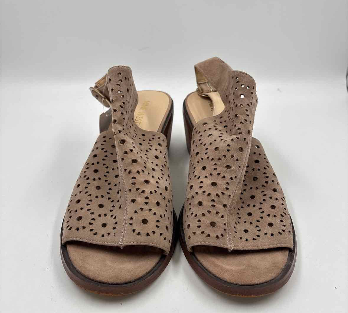 Nine West Women's Shoe Size 8.5 Tan Laser Cut Sandals