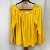 first love Women's Size S Yellow Solid Long Sleeve Shirt