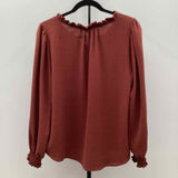 les amis Women's Size M Rust Textured Long Sleeve Shirt