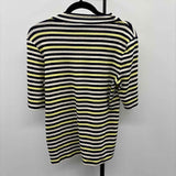 Talbots Women's Size M Cream Stripe Short Sleeve Shirt