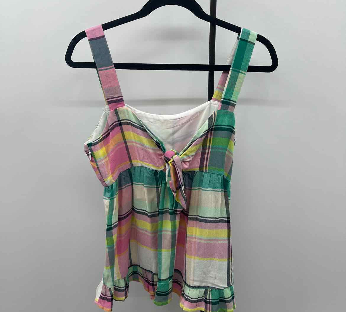 Loft Women's Size 6 Green Plaid Tank