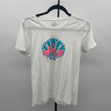 J Crew Women's Size M White Flamingo T-Shirt