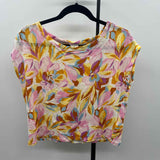 Joie Women's Size S Pink Floral Short Sleeve Shirt