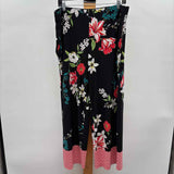 Susan Graver Women's Size 12 Black Floral Pants