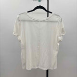 Max Studio Women's Size XL White Solid Short Sleeve Shirt