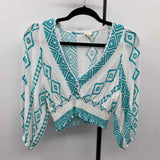 Surf Gypsy Women's Size S Teal Aztec Long Sleeve Shirt