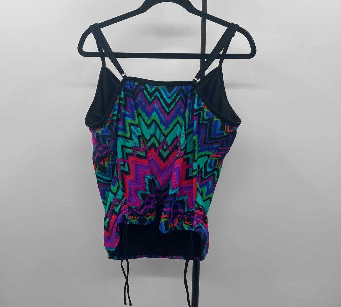 Island Waves Women's Size 18 Blue Solid Swimsuit - Separate