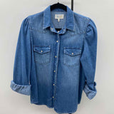 Rails Women's Size M Blue Solid Long Sleeve Shirt