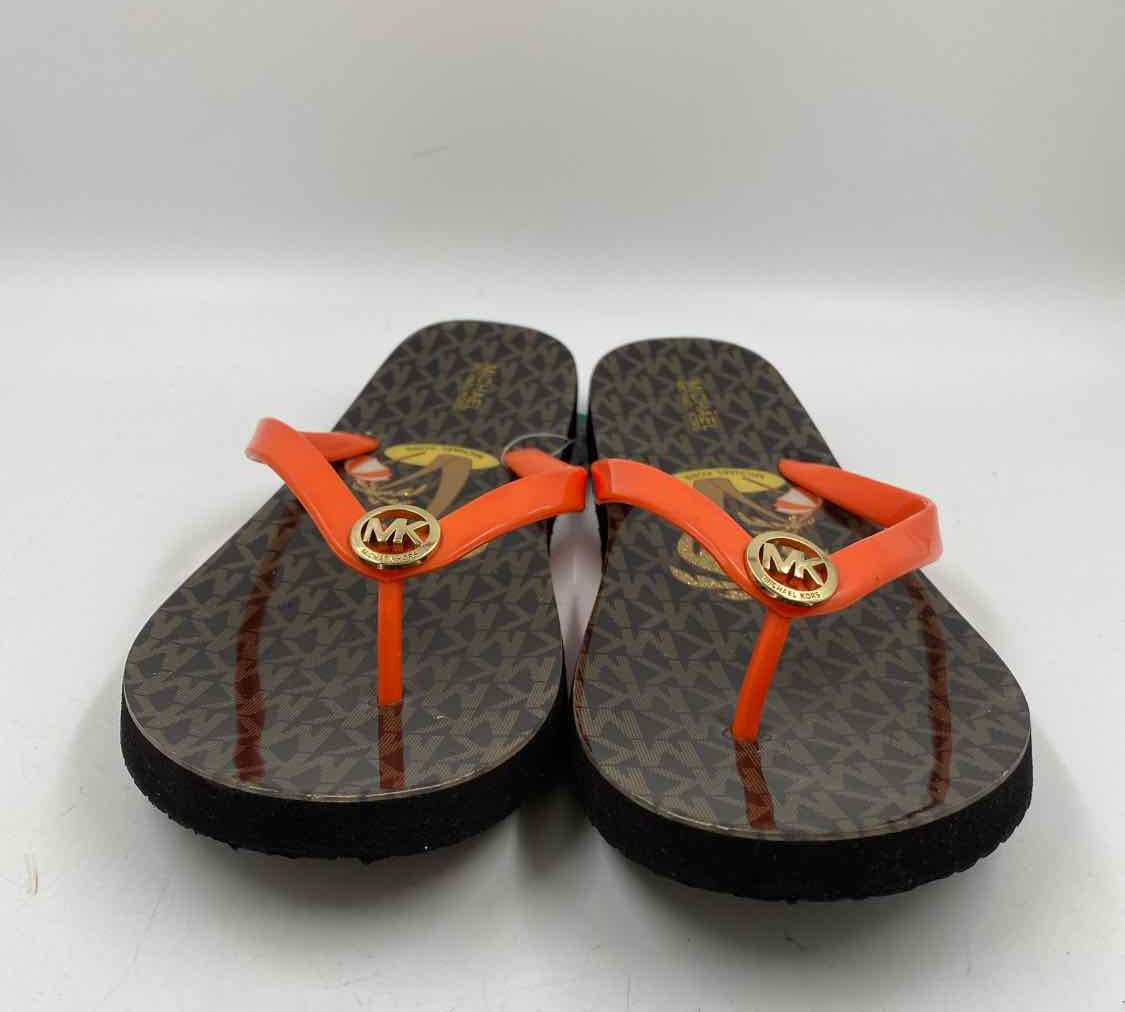 Michael Kors Women's Shoe Size 10 Orange Solid Flip Flops