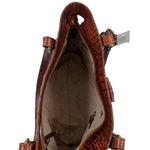 Interior BRAHMIN Pecan Melbourne Brown Croc-Embossed COLLETTE Handled Shoulder Bag Purse