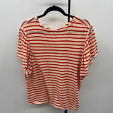 madewell Junior's Size 2X Red Stripe Short Sleeve Shirt