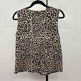 CABI Women's Size M Black Animal Print Sleeveless Shirt