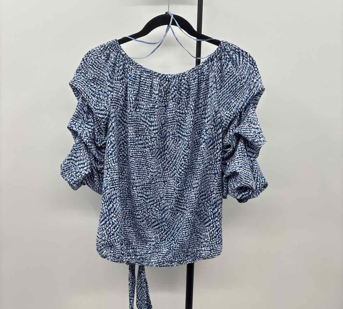 Cece Women's Size S Blue Abstract Long Sleeve Shirt