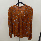 Lucky Brand Women's Size 1X Spice Flocked Long Sleeve Shirt