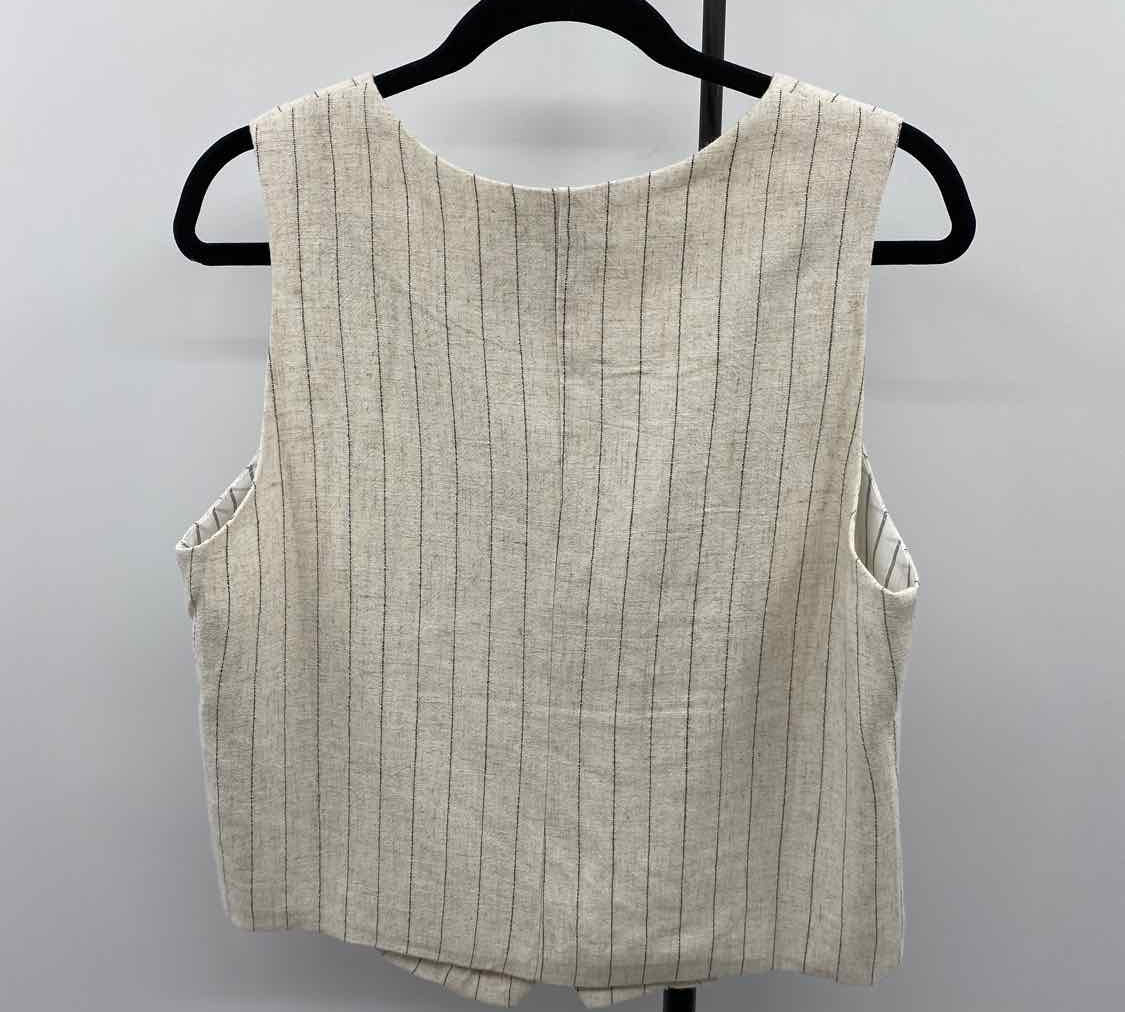 Tullea Women's Size XL Beige Stripe Vest