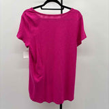 Chico's Women's Size M Pink Heathered Short Sleeve Shirt
