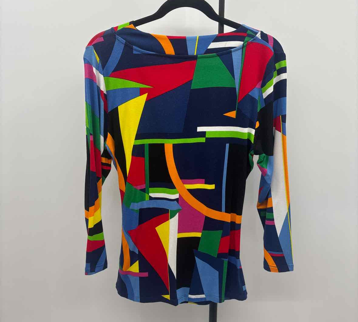 Ralph Lauren Women's Size L Blue Abstract Long Sleeve Shirt