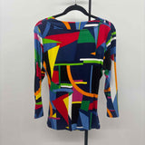 Ralph Lauren Women's Size L Blue Abstract Long Sleeve Shirt