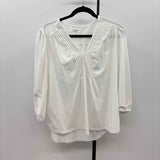 Lands End Women's Size L White Solid Long Sleeve Shirt