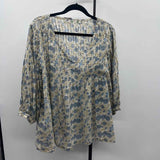 Dolma Women's Size M Ivory Floral Long Sleeve Shirt
