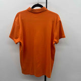 Lands End Men's Size L Orange Pima Cotton Solid Short Sleeve Shirt