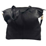 STELLA & DOT COVET Black Pebbled Leather KENSINGTON Handled Tote Bag Purse w/Crossbody Strap