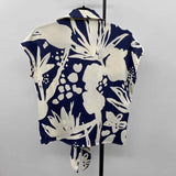 Rachel Zoe Women's Size XS Navy Floral Short Sleeve Shirt