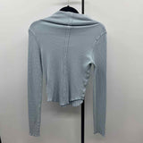 We the Free Junior's Size S Light Blue Textured Long Sleeve Shirt