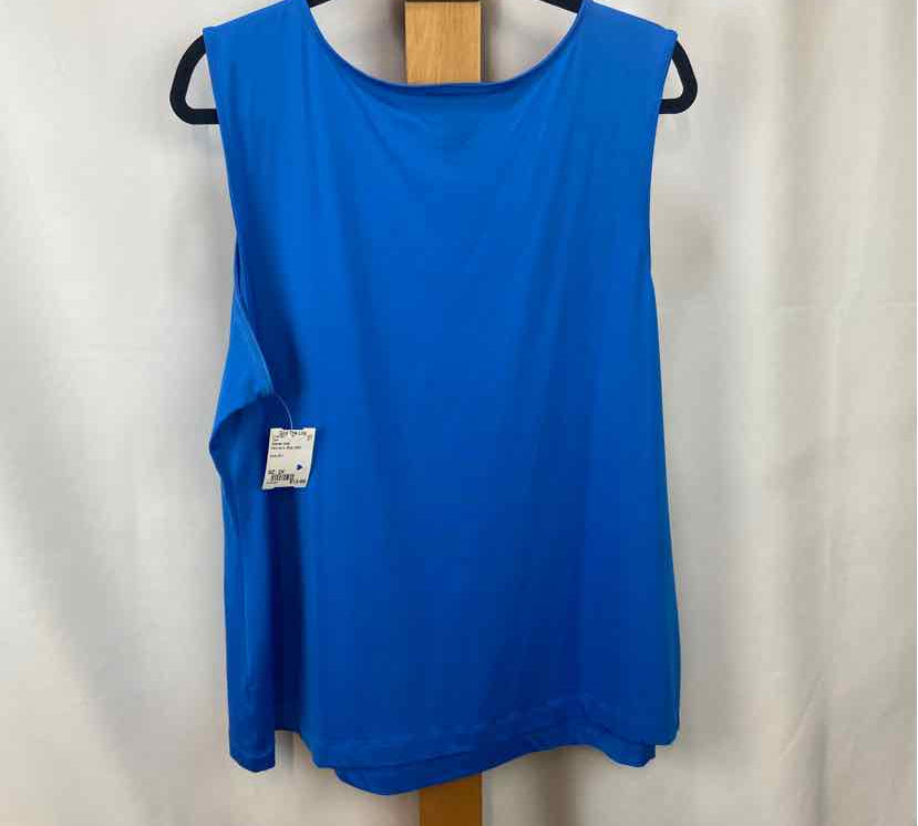 Charter Club Women's Size 2X Blue Solid Tank