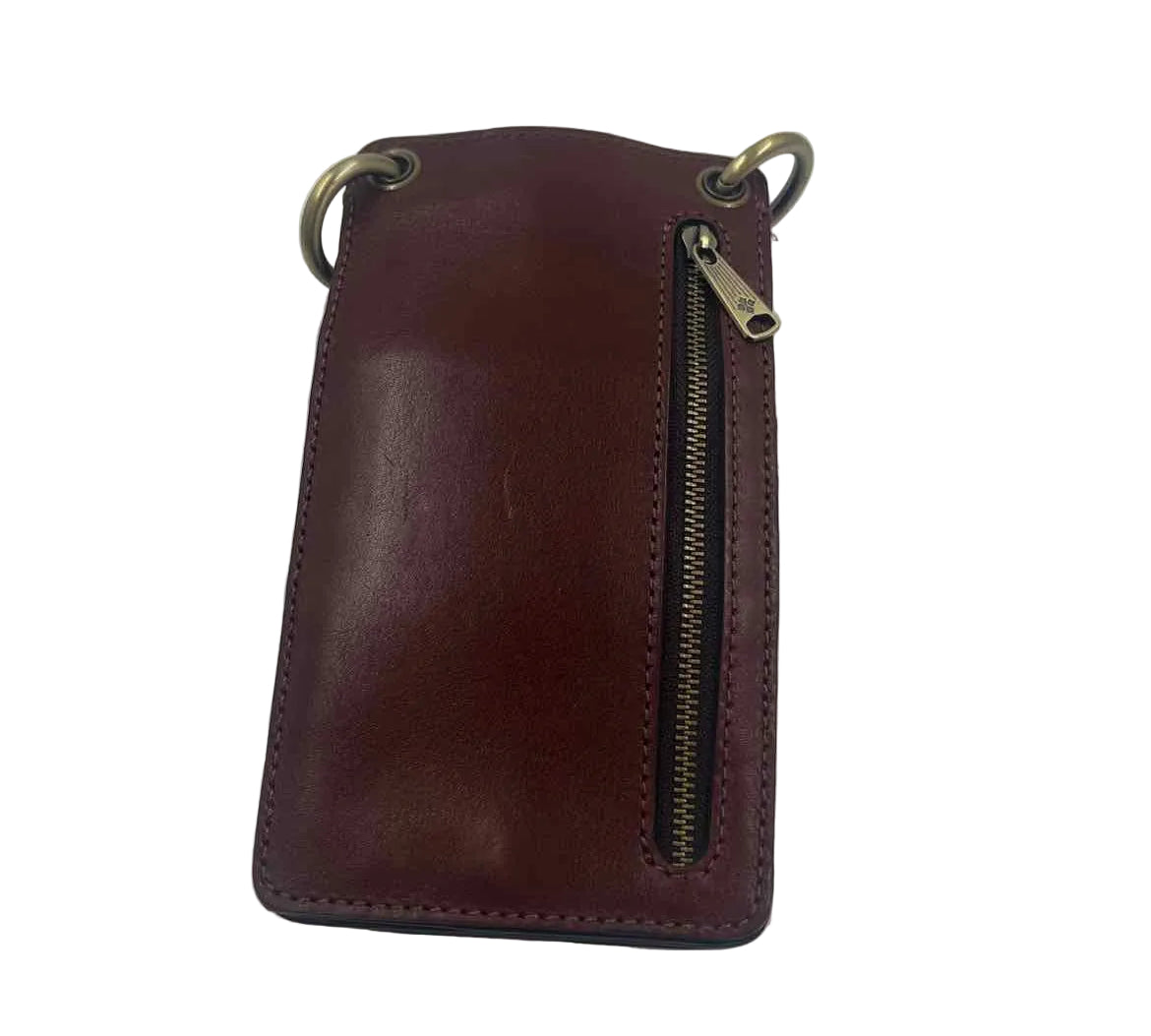 PATRICIA NASH Brown Leather FARLEIGH Phone Wallet Crossbody Purse