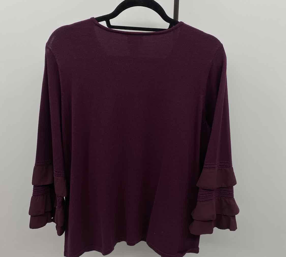 Chico's Women's Size L Wine Solid Sweater