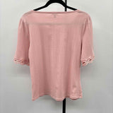 Talbots Women's Size LP Pink Ribbed Short Sleeve Shirt