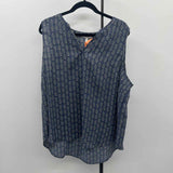 Maurice's Women's Size 2X Slate Blue Abstract Sleeveless Shirt