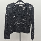LNA Women's Size XS Black Open Weave Sweater