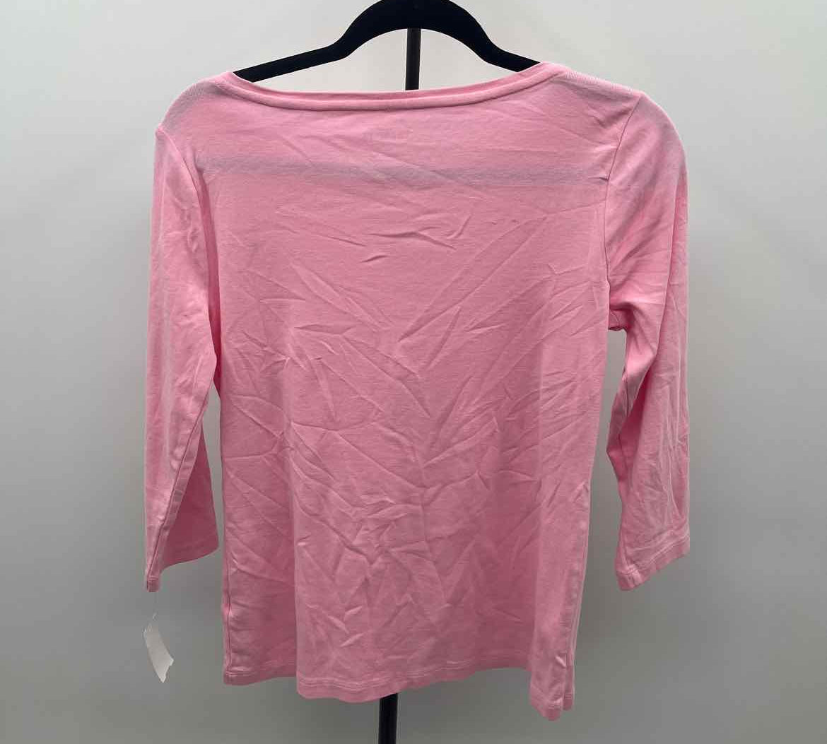 Talbots Women's Size MP Pink Fish Long Sleeve Shirt