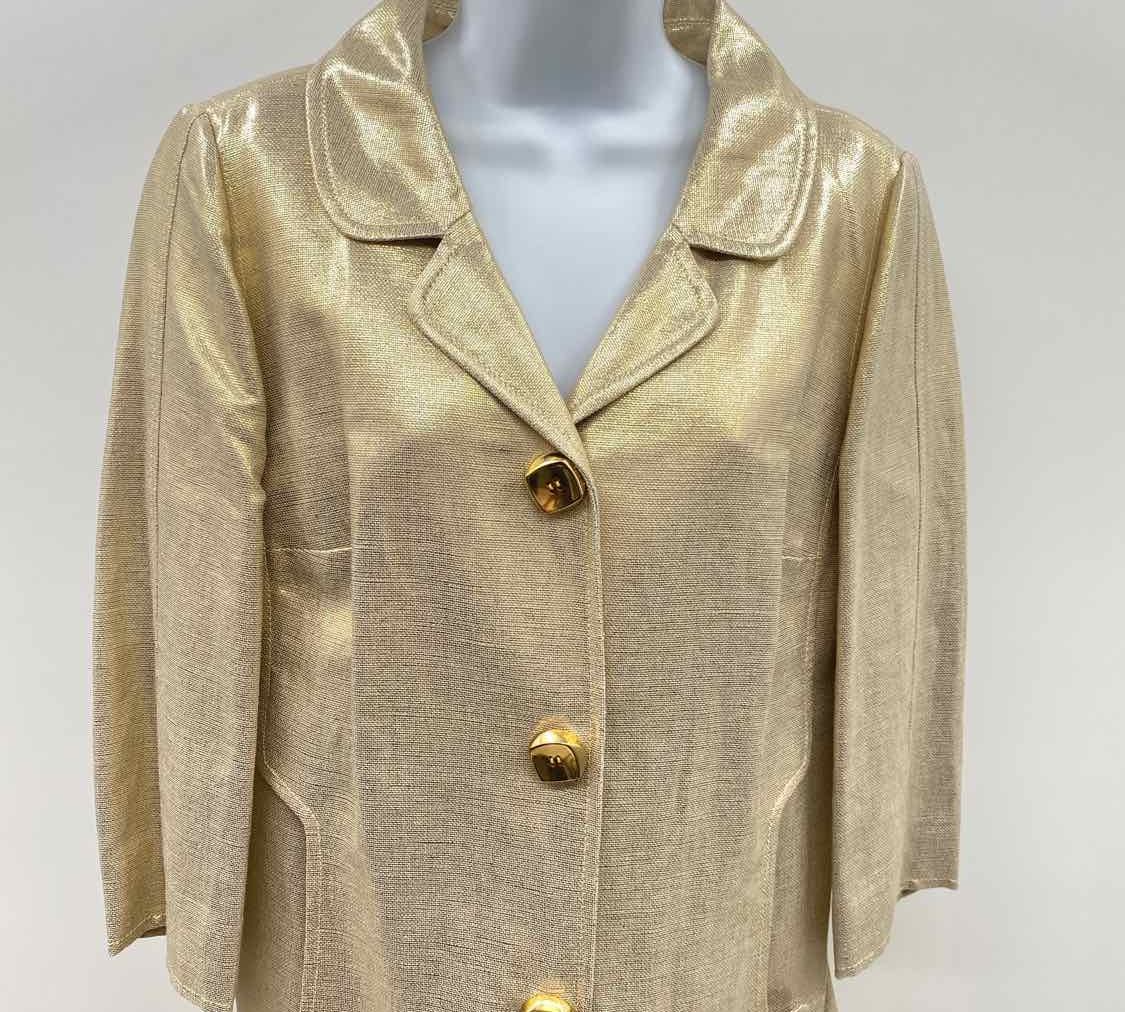 Per Se Women's Size 8 Gold Shimmer Coat