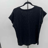 White House Black Market Women's Size M Black Textured Short Sleeve Shirt