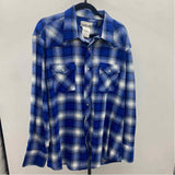 Wrangler Women's Size XXL Royal Blue Plaid Long Sleeve Shirt