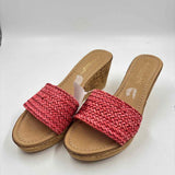 A. Giannetti Women's Shoe Size 7.5 Red Woven Sandals