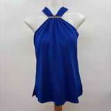Trina Turk Women's Size S Royal Blue Solid Sleeveless Shirt